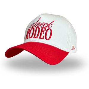 Vintage Country Trucker Hat | Snapback | Western Cute Caps for Cowgirls and Cowboys | Embroidered | Red and Cream Trucker Hat