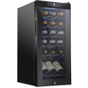 SCHMECKE 18 Bottle Compressor Cooler Refrigerator w/Lock - Large Freestanding Cellar - 41f-64f Digital Temperature Control Fridge For Red, White, Champagne or Sparkling - Black SCHMECKE 18 Bottle Compressor Cooler Refrigerator w/Lock - Large Freestanding Cellar - 41f-64f Digital Temperature Control Fridge For Red, White, Champagne or Sparkling - Black