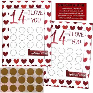 4 x 2PCS Valentine's 14 Things We Love About You Scratch Off Cards, Valentine's Advent Calendar, Personalized Gift for Him Her Husband Wife Girlfriend Boyfriend (2Pcs - We Love)