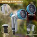 Heavy Duty Garden Hose Nozzle with Soft Non-Slip Grip & ABS Body | High Pressure Water Hose Sprayer Nozzle with 8 Modes for Watering Garden, Lawn, Cars, Pets & Outdoor Tasks