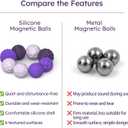 Magnetic Sensory Fidget Balls (8PCS), Weighted Magnet Balls Fidget Toys for Teens Adult ADHD Autism Anxiety, Quiet Stress Relief Office Desk Gadgets, Hand Therapy Sensory Toy Items Gift (Purple)