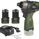 17V Brushless Screwdriver, 140Nm Cordless Impact Driver Set with 3 Adjustable Speed, 2 Batteries and Led Work Light