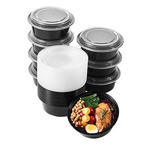 Jaluxing 32 oz 50 ct Round Meal Prep Containers with Lids Plastic Food Storage Lunch Plan To Go Box Disposable Take Out Bowls BPA Free Durable Stackable Microwave Freezer Safe (Formerly FULING)