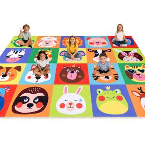Classroom Rugs Elementary,7'6" x 12' Classroom Carpet, Multicolored