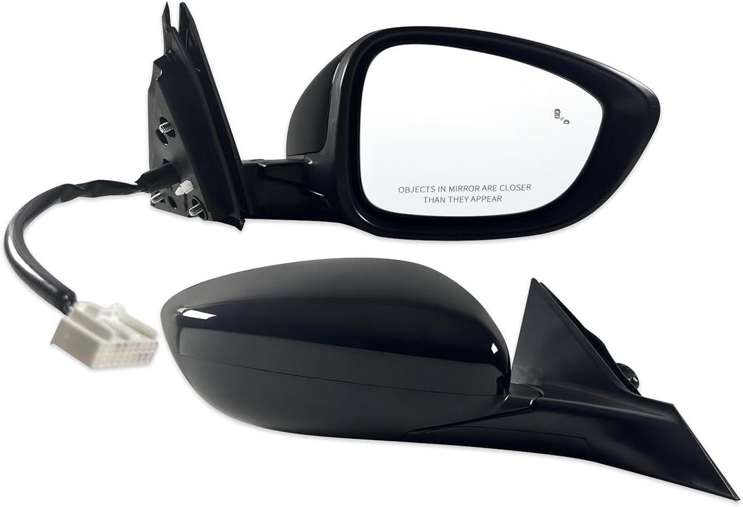 Right Passenger side Mirror Fits 2018-2022 Honda Accord LX, Sport With Power Glass, Heated, Blind Spot Detection and Manual Folding Match to Crystal Black Pearl Replace HO1321329 (7Pins)