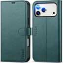 TUCCH Wallet Case for iPhone 17 Pro Max (6.9-Inch) 2025, 4 Card Holders, RFID Blocking, Stand, Shockproof TPU Shell, PU Leather, Magnetic Closure, Protective Flip Folio Cover, Teal Blue