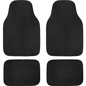 4PCS Car Floor Mats, Waterproof Auto Front & Rear Carpet Mat with Anti-Slip Backing, Stylish Vehicle Rug Floor Mats Universal Interior Accessories for All Weather Protection (Black)