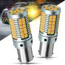 YEORO 1156 LED Bulb Amber No Hyper Flash Turn Signal Lights 23Watts Super Bright 3030 69-SMD S25 BA15S 1141 1003 7506 P21W Bulb with CANBUS Error Free For Reverse Brake Lights.2-Pack.