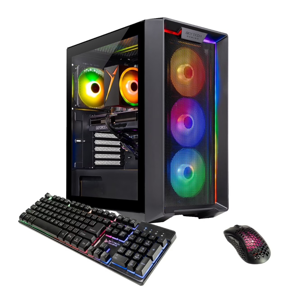 Skytech Gaming Nebula Desktop PC, Ryzen 7 5700 3.7 GHz (4.6GHz Turbo), NVIDIA RTX 5060 Ti 16GB, 1TB Gen4 NVMe SSD, 32GB DDR4 RAM 3200, 650W Gold PSU, Wi-Fi, Win 11