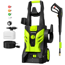 Pressure Washer, Power Washer with 4 Nozzles and Foam Cannon, High Pressure Cleaning Machine for Cars, Driveways, Fences, Patios, Home Cleaning. Green
