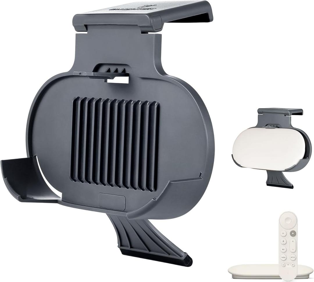 Wasserstein TV Mount for Google TV Streamer 4K - Clip Mount Holder for Google TV Streaming Box (Charcoal) - Made for Google