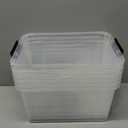 19 Quart Plastic Storage Bins with Lids, 6-Pack Stackable Clear Storage Organizing Box with Handle