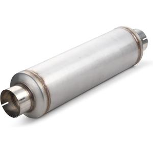 A-KARCK 4" Inlet Exhaust Resonator, 4" Inlet 4" Outlet 30" Overall Length Muffler Resonator Stainless Steel