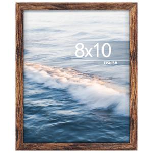 2 8x10 Picture Frame, for Tabletop Display, Horizontal or Vertical Wall Mounting, Brown