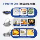 Adult Sippy Cup, 14oz Spill Proof Cup with Straw for Elderly, 3 in 1 Stainless Steel Sippy Cup with 2 Lids, No Spill Feeding Cups for Patient Disabled Maternity Drink Water Milk Soup - Blue