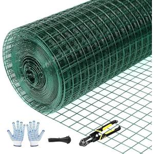 Tongmo Hardware Cloth, Chicken Wire Fencing, 19 Gauge Galvanized Wire & 1"x1" Mesh Size Welded Wire Roll Garden Fence, Poultry Netting for Rabbit/Duck/Chicken Coop (16" x 100')