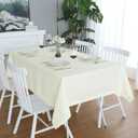 FOLINS&HOME Cream Rectangle Tablecloth 60 x 84 Wrinkle Free Waterproof Polyester Table Cloths, Spillproof Heavy Duty and Washable Table Cover for Party, Banquet, Indoor and Outdoor-Oblong/Rectangular