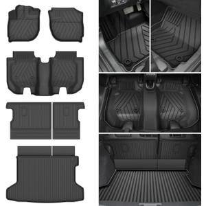 Floor Mats & Cargo Liner & Backrest Mat Compatible with Honda HRV AWD 2016-2022: All Weather Floor Mat HRV HR-V TPE Accessories Trunk Mat Back Seat Cover Protector Full Set