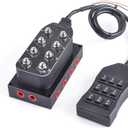 12V Air Ride Suspension Manifold Kit with 8 Air Ride Solenoid Valves, with 1M 9-switch Wired Remote Controller Can be used for Air Bag inflation and deflation