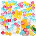 ZOOFOX 200 Pack Reusable Ice Cubes for Drinks, Colored Plastic, Round for Cocktails, Wine, Beer, Beverage or Coffee, BPA Free, Refreezable