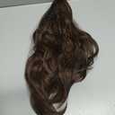 FESHFEN Ponytail Extensions, Long Claw Clip in Ponytail Hairpiece Synthetic Pony Tails Hair Piece Natural Wavy Hairpieces for Women, 20 inch Dark Brown