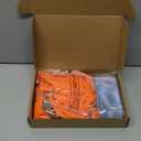 Marspark 100 Pcs ID Badge Holder with Lanyard Lanyards for ID Badges Resealable Flat Neck Name Tag with Clip Waterproof Plastic Clear Badges Bulk for School Office Supplies (Orange)