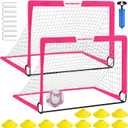 VAVOSPORT Kids Soccer Goals for Backyard Set - 2 of 4' x 3' Portable Soccer Goal Training Equipment, Pop Up Toddler Soccer Net with Soccer Ball, Soccer Set for Kids and Youth Outdoor Games, Sports, Play
