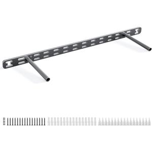 1pc Floating Shelf Bracket Heavy Duty,Decorative Floating Shelf Hardware Hidden Black Metal Fireplace Mantel Brackets (22"X8"X1.0" Without Tools)