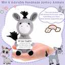 2 x JoycuFF Mini Funny Donkey Daughter Gifts from Mom Dad, Easter Basket Stuffers Birthday Gift for Daughter, Graduation Gifts for Her, Handmade Emotional Positive Donkey