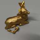 Lulu Home 2 Packs Gold Reindeer Figurines, Resin Christmas Reindeer Decor for Home, Sitting & Standing Nordic Style Elk Statues for Tabletop, Mantel, Office Desk, Cabinet Decorations