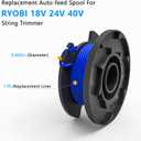 String Trimmer Spool Replacement for Ryobi One Plus AC14RL3A 18V 24V 40V, 11ft 0.065" Auto-Feed Cordless Weed Eater Spools Line with AC14HCA Cap Covers Parts (13 Spools, 2 Cap)