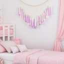 Boho Macrame Wall Hanging,Large Purple Cotton Tassel Garland,Colorful Birthday Decor,Party Backdrop Christmas Decor for Bedroom,Nursery,Play Room,Baby Shower,Girls Room Decor