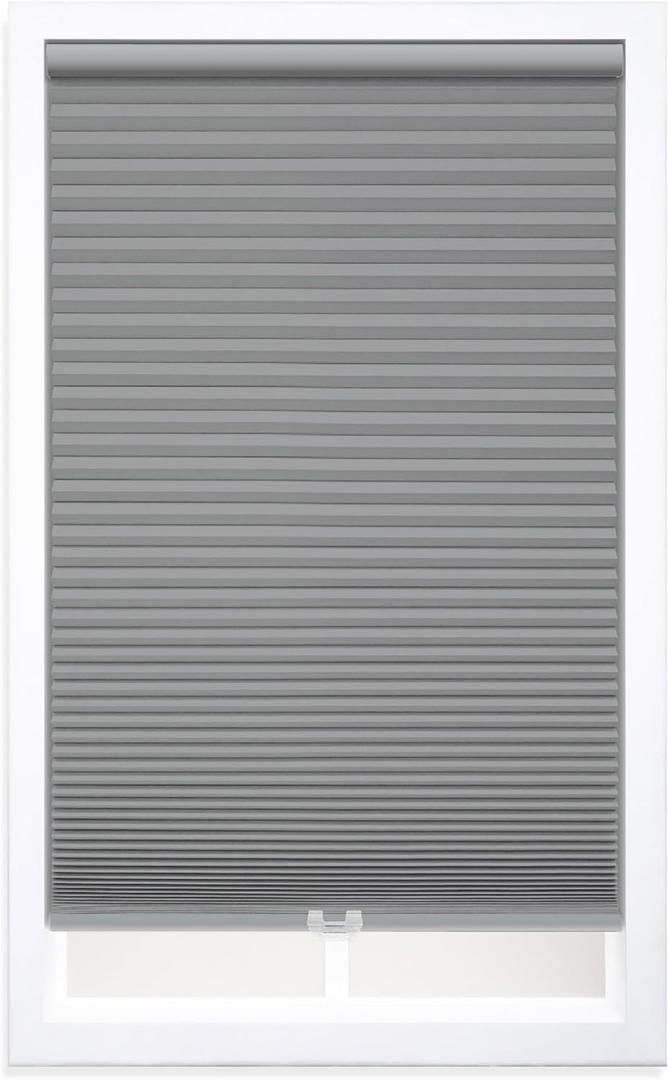 DEZ FURNISHINGS Cordless 1.5" Blackout Cellular Shade, 51.5"W x 48"H, Anchor Gray