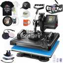 AKEYDIY Professional 5 in 1 Heat Press Machine for t Shirts Digital Heat Press Combo 12" x 15" 360-degree Swing Aweay Shirt Press Machine Sublimation Heat Press for T Shirts Mug Hat Plate
