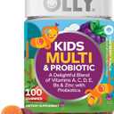 OLLY Kids Multivitamin & Probiotic Gummy, Digestive Support, Vitamins A, D, C, E, B, Zinc, Chewable Supplement, Berry Flavor, 50 day supply - 100 Count, BB 04May2026