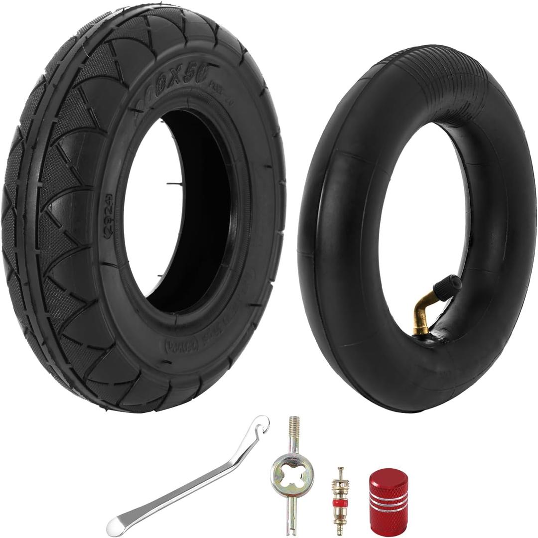 KAMIER 200X50 (8" X 2") Tires and Inner Tube for Razor Crazy Cart XL DLX Shift Go Cart Kart Dune Buggy eSpark E200 E200S E225 E100 Power Core Glow E125 E150 E175 Electric Scooter PowerRider 360 Parts (Tire and Tube)