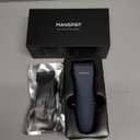 MANSPOT Electric Groin Hair Trimmer Hair Finishing Trimmers, Men's Shaving & Grooming Sets Kit with 4 Guards and Replaceable Ceramic Blade Heads,Waterproof Wet/Dry Trimmer,90 Minutes Shaving Tools (Airy Blue)