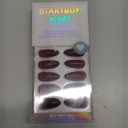 GLAMERMAID Cherry Red Press on Nails Medium Almond, Handmade Jelly Soft Gel Dark Red Glue on Nails Stiletto, Burgundy Emo Fake Nails Short Oval, Reusable Acrylic Stick on False Nails Kit for Women