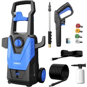 Electric Pressure Washer, 5000PSI 3.2 GPM High Pressure Cleaner with 35 FT Power Cord, 20FT Hose, 4 Nozzles, Foam Cannon, Clean Machine for Car, Patio, Driveway, Home Cleaning (Blue)