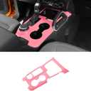 RAZPOY Gear Shift Panel Cover Center Console Cup Holder Trim Compatible with Ford Bronco 2021-2024 Interior Accessories, Pink (Not for Bronco Sport, Not for 2025 Bronco)