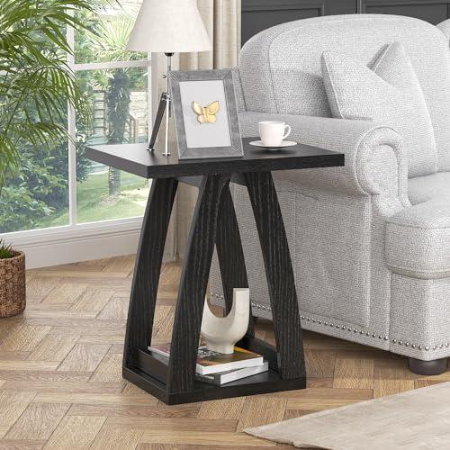 FROMJBEST End Tables Living Room, Side Table Beside Sofa, Black End Table