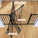 7 x keny 29"-42.5" Baby Gate for Stairs, Auto Close Safety Dog Gate, Pressure Mounted Easy Walk Through Pet Gate for Doorways, Durable Stair Gate, 30" Tall, Black