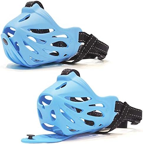 Petyouyou Basket Dog Muzzle for Large Dog to Stop Mouth Biting Baking Eating Rocks for Medium Sized Extra Small Puppy Cage Breed German Shepherd Frenchie (Blue,XS,Snout 6.5"-7.75") 1 Count
