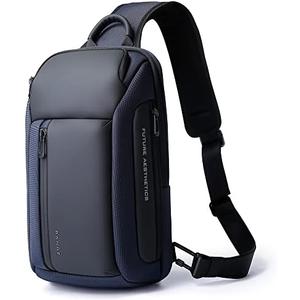 BANGE Men's Crossbody Backpack - Waterproof Shoulder Bag for Travel, Hiking & Daily Commute, Blue