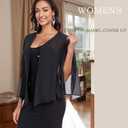 Shawls and Wraps for Evening Dresses Chiffon Soft Shawl for Wedding Guest Party Cover Up (Black)