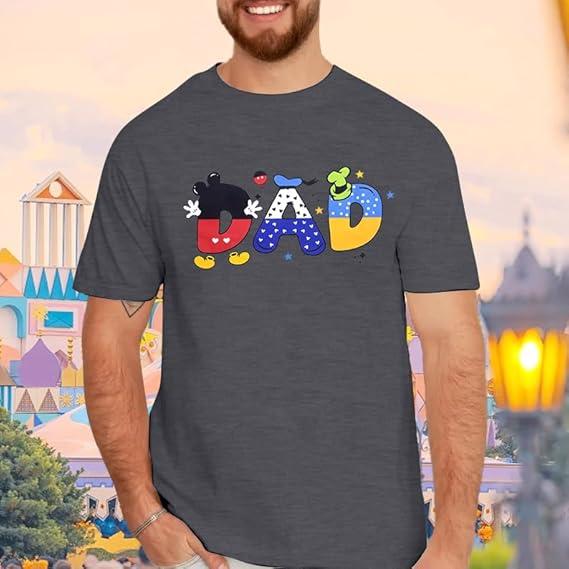 Mouse Dad Shirt Mom Shirts Magical Family Matching Outfits Mom and Dad Graphic Tees Mother Day Tshirt (Large, Grey-a(men))