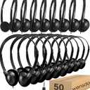 50 Pack Classroom Headphones Bulk for School Kids Students, Wholeslae Wired Durable Earphones Class Set for Children Toddler Teens Boys Girls and Adult (HY857,50 Black)