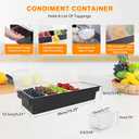 Condiment Garnish Tray Caddy For Bartenders,6 Compartments with Lid
