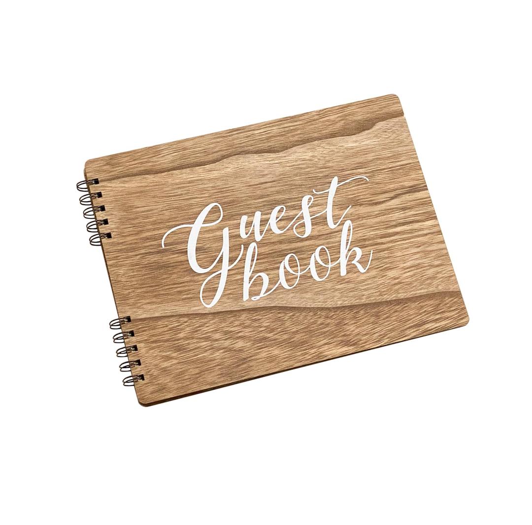 Wooden Rustic Guest Book with 110 Pages Lined 11" x 8.7"