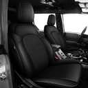AOMSAZTO Seat Covers for Ford Bronco 4-Door 2021 2022 2023 2024 2025 - Custom Fit Faux Leather Car Seat Cover (Full Set, Black)